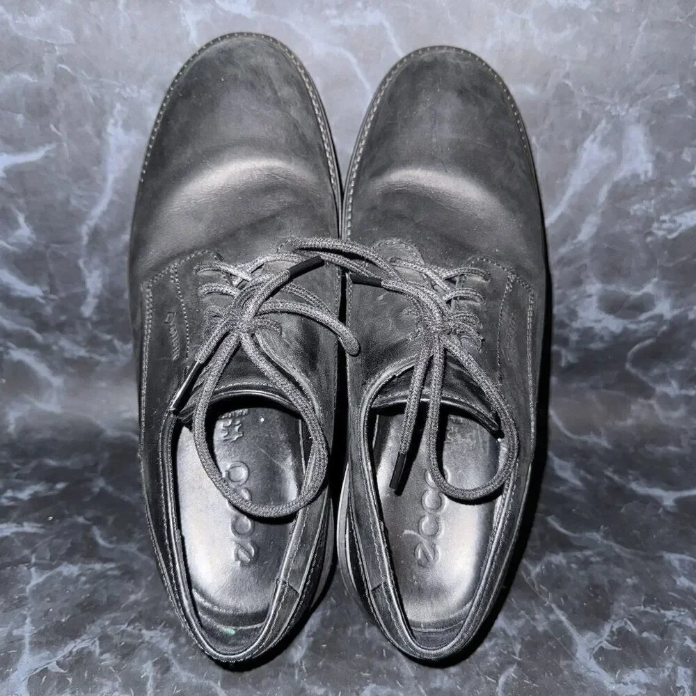 ECCO Knoxville Gore-Tex Waterproof Black Leather Shoes Mens Size 10-10.5 (44)